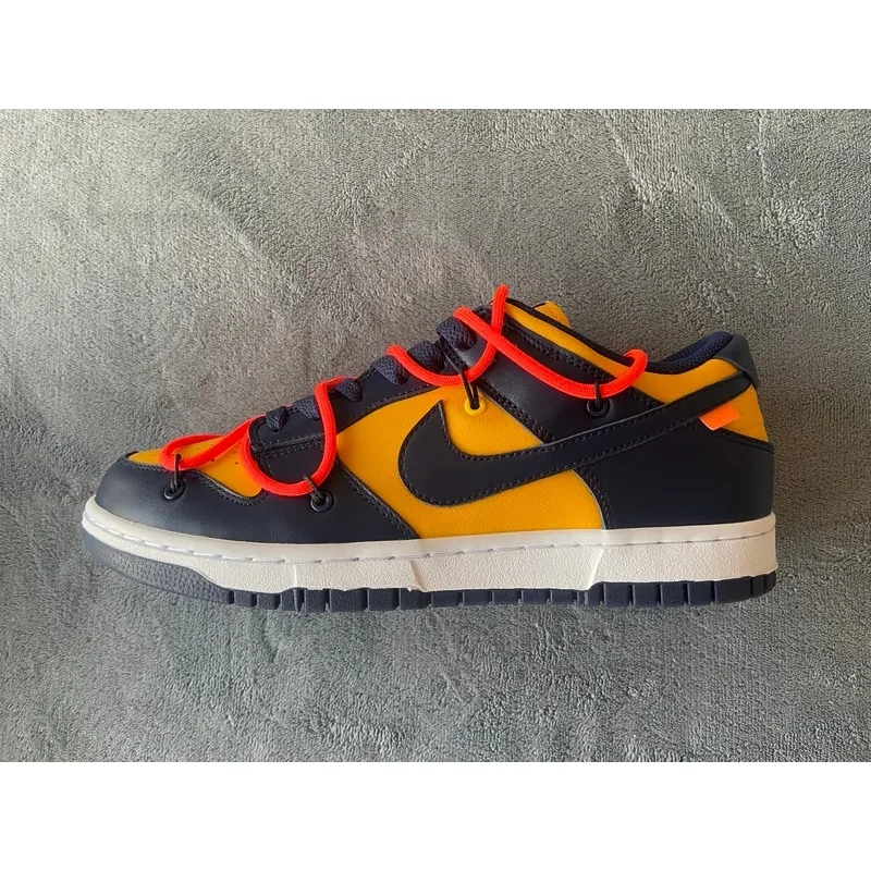 OFF WHITE X Nike Dunk SB Low White Michigan  CT0856-700??nike
