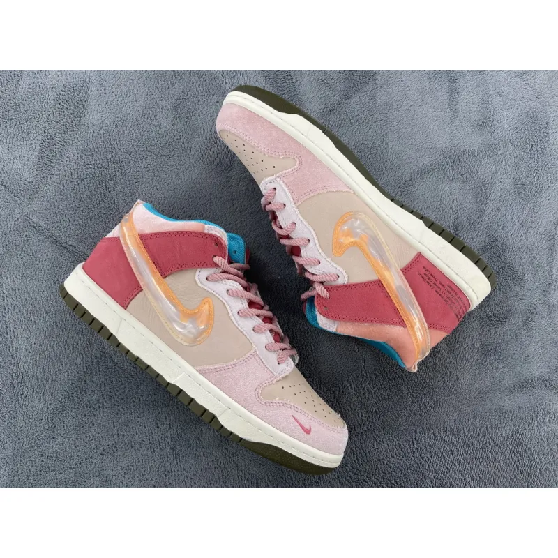 Social Status x Nike Dunk Mid Strawberry Milk DJ1173-600 ??nike