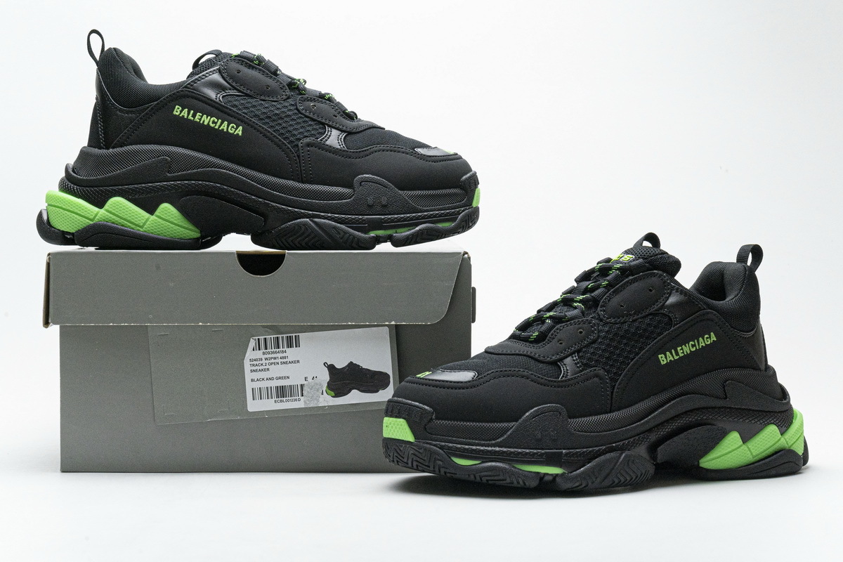 Balenciaga Triple S Black Green 524039 W2PW1 4881 ??
