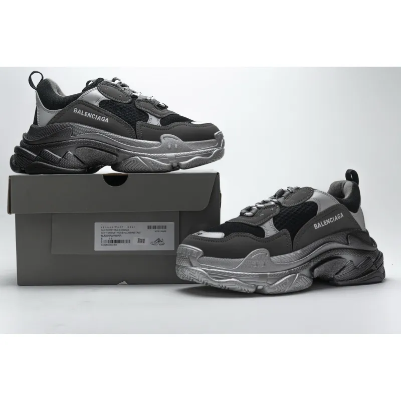 Balenciaga Triple S Black Grey Silver 483546 W06F1 0841 ??