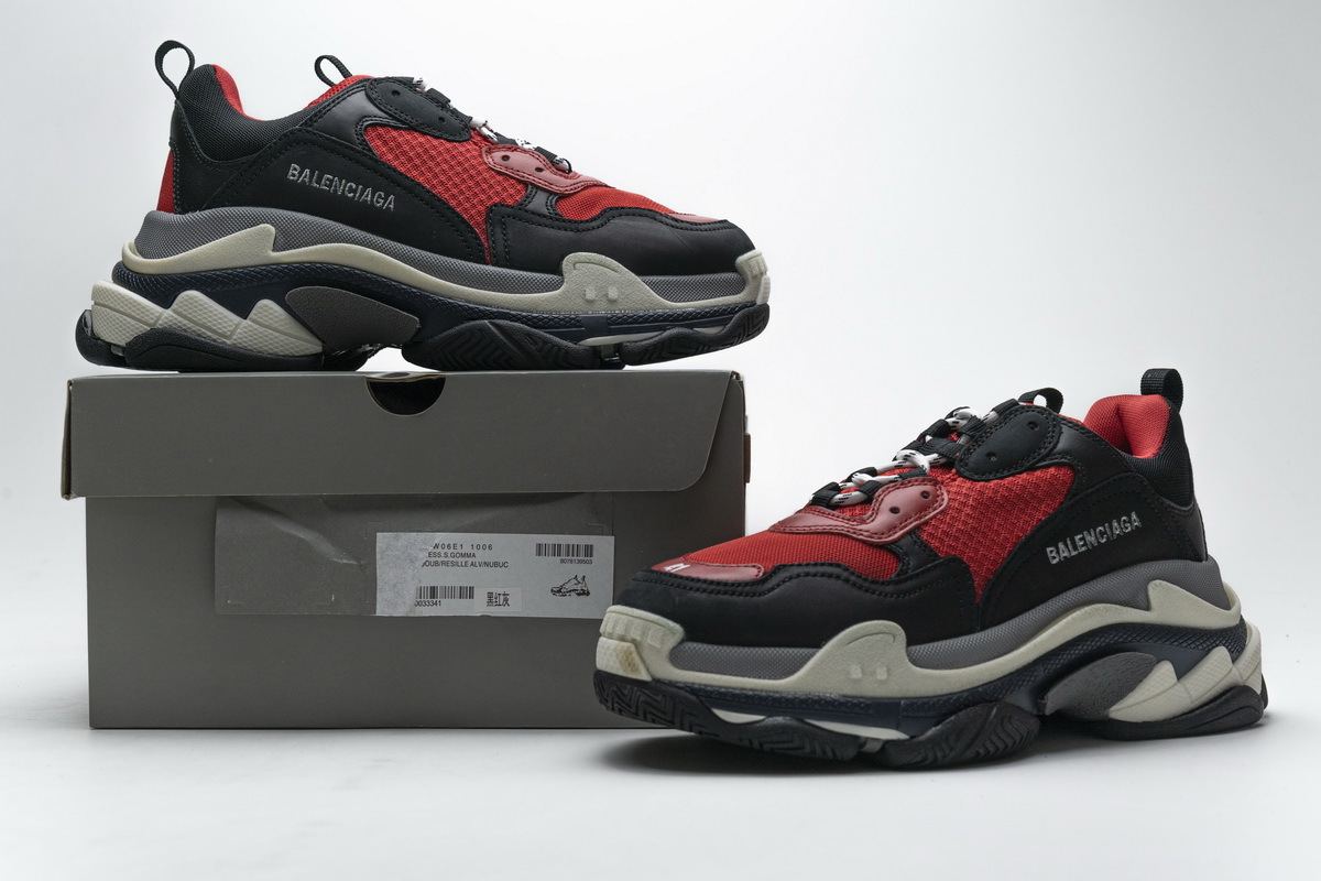 Balenciaga Triple S Black Red Grey 483513 W06E1 1006 ??