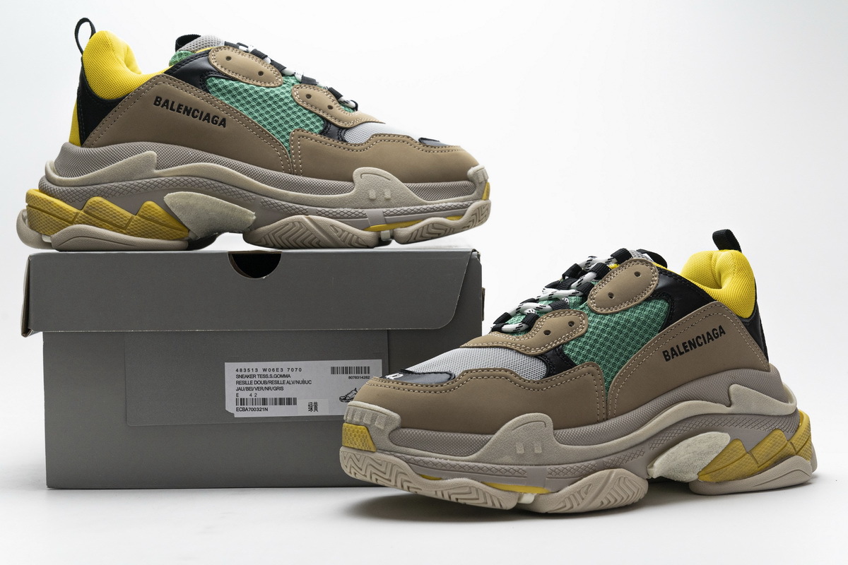  Balenciaga Triple S Green Yellow  483513 W06E3 7070??