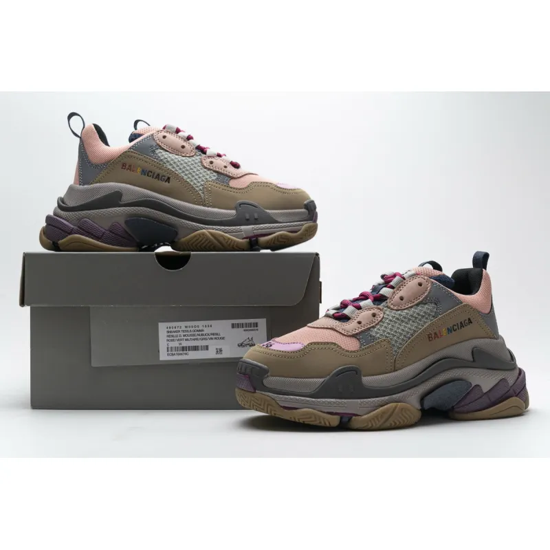  Balenciaga Triple S Grey Pink  490672 W09O5 1036??