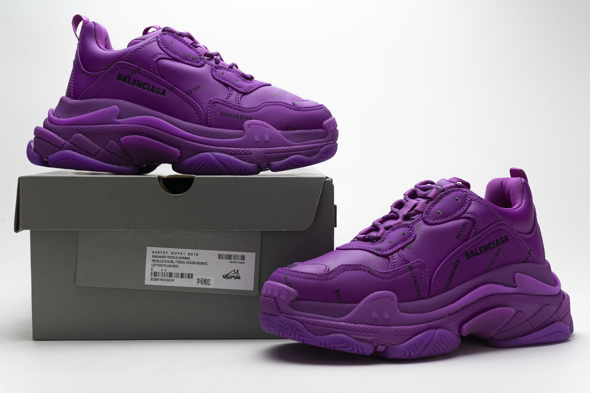  Balenciaga Triple S Letter Plum Red  536737 W2FA1 9016??