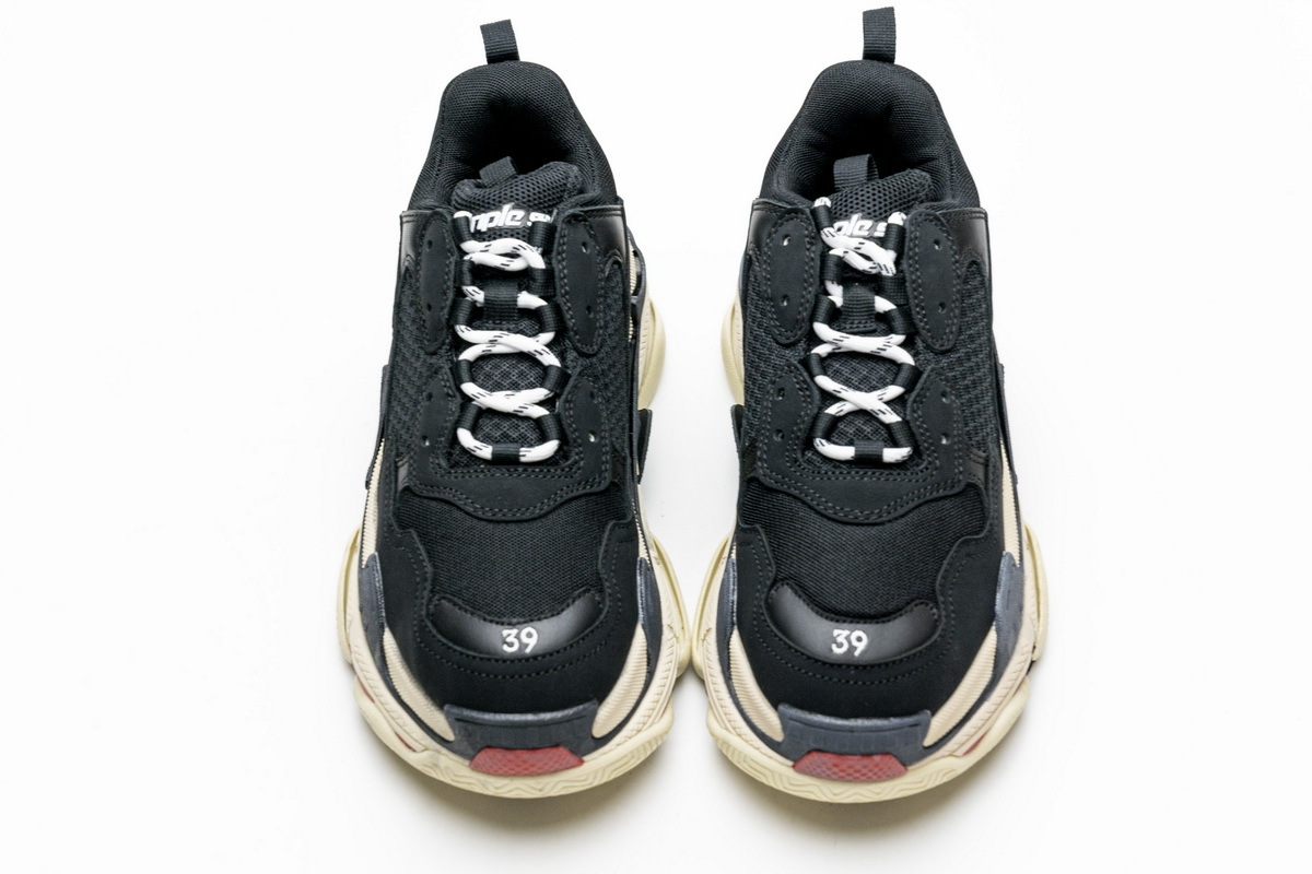 balenciaga triple s white black red