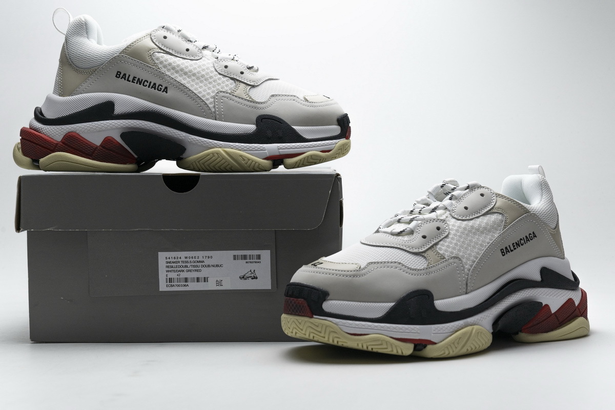 Balenciaga Triple S White Dark Grey Red  541624 W06E2 1790 ??