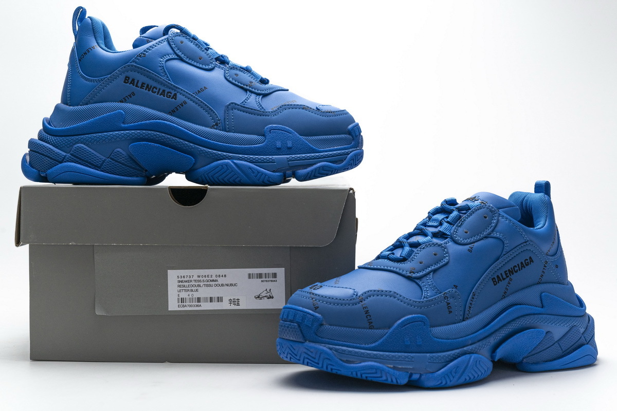 Balenciaga Triple S Letter Blue 536737 W06E2 0848 ??