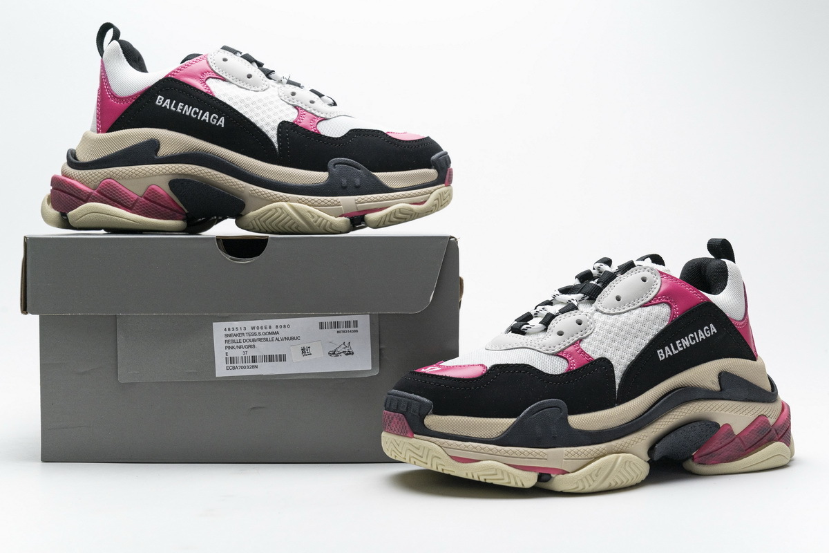 Balenciaga Triple S Black Pink 483513 W06E8 8080 ??