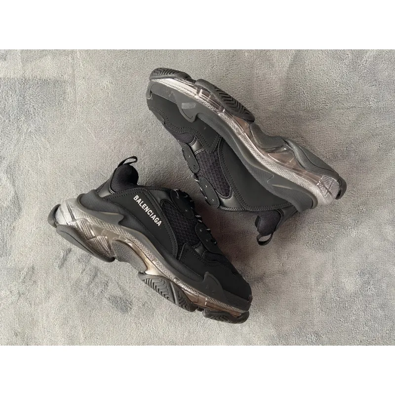 Balenciaga Triple S Black Silver 544351 W2FB2 1001 ??