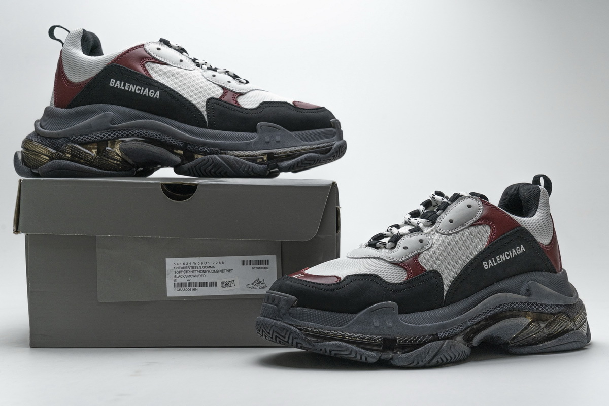 Balenciaga Triple S Black Brown Red 541624 W09O1 2268 ?Balenciaga Triple S Black Brown Red - Crew Kicks ?Balenciaga Triple S Black Brown Red,Balenciaga Triple S