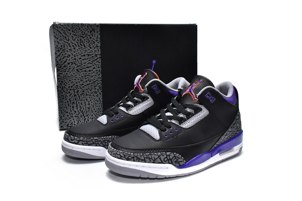 jordan 3 retro black court purple