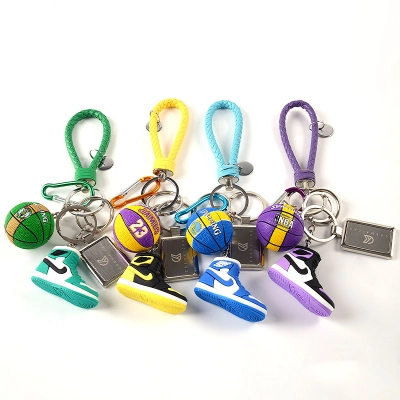 AJ 3D Mini Shoe Model Car Key Chain Backpack Bag Pendant Couple Basketball Pendant 01