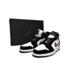 Air Jordan 1 Mid SE Black Gold Patent Leather 852542-007