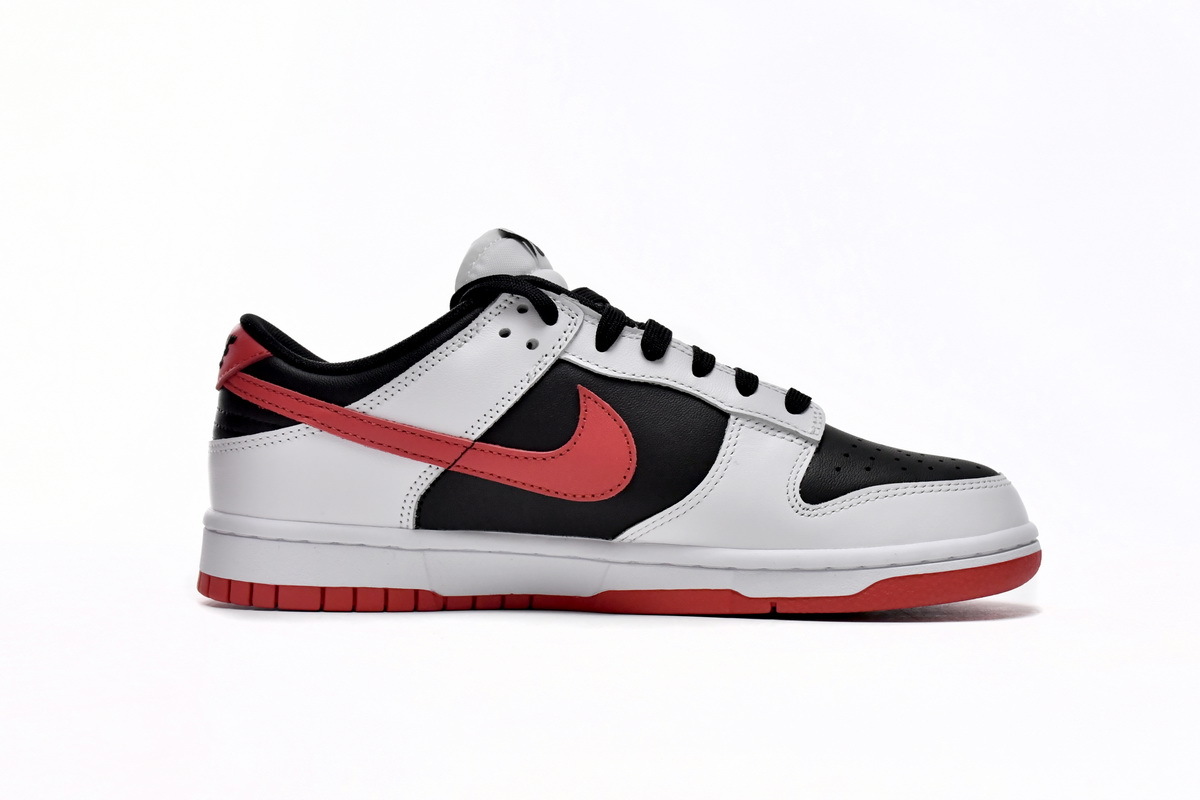 dunk low red white black