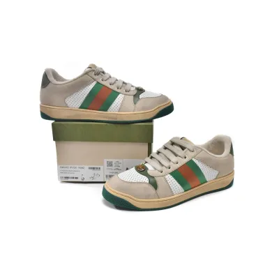 Gucci Women's Screener Distressed Green Orange Off-White 570442 0YI20 9582 02