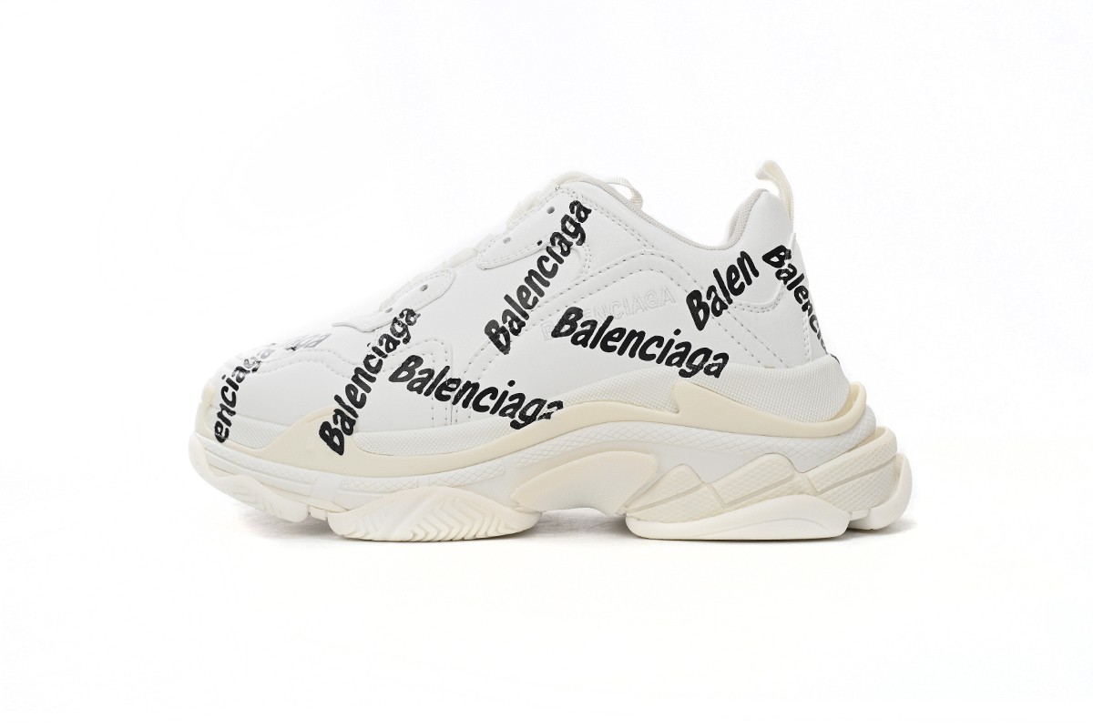 Balenciaga Triple S Allover Logo White 524039 W2FAB 9010