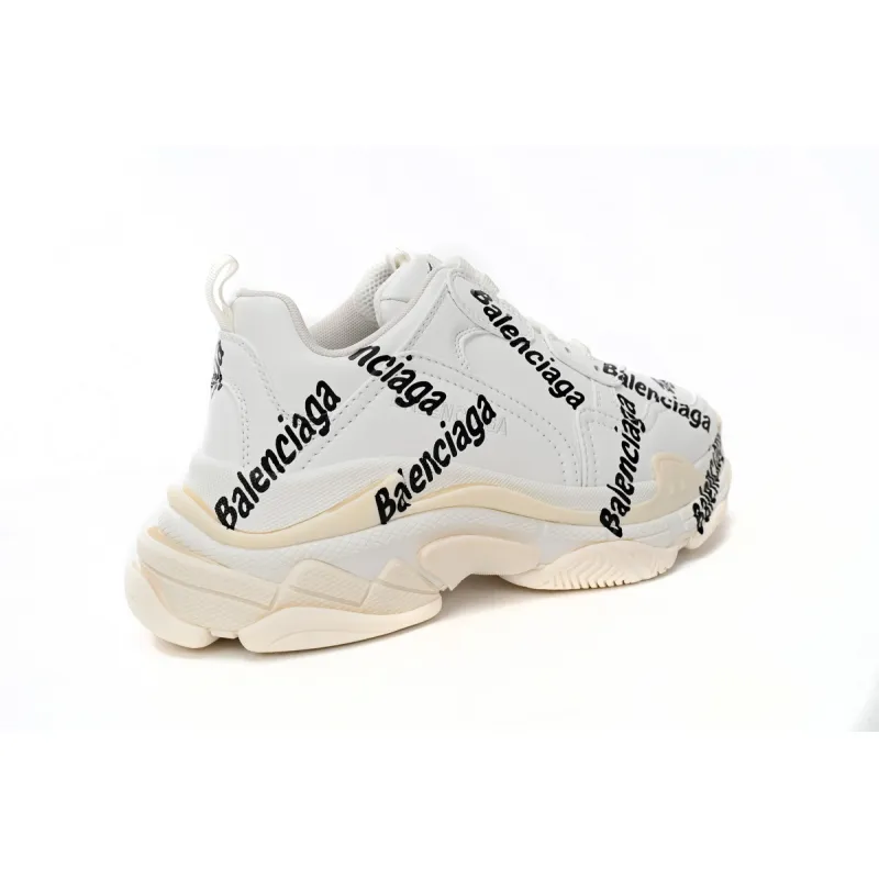 Balenciaga Triple S Allover Logo White 524039 W2FAB 9010