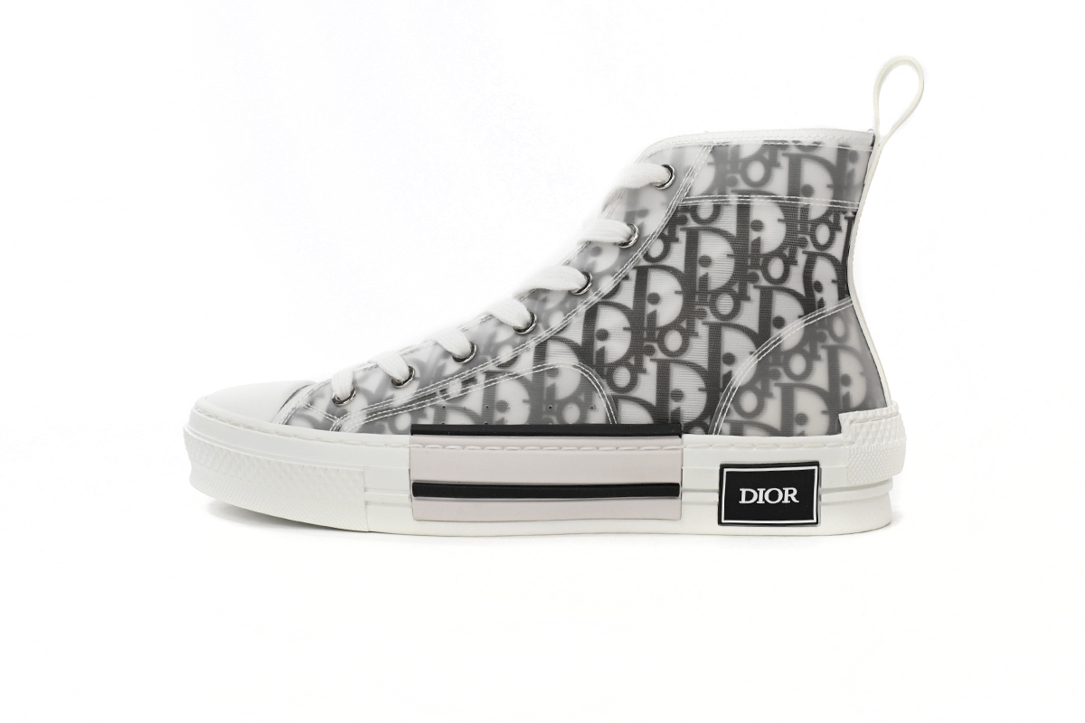 Dior B23 High Top Oblique Canvas White and Black 