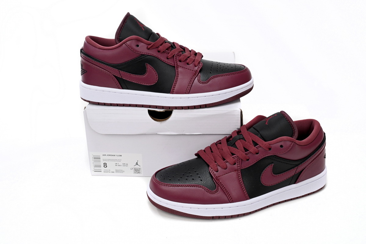 Jordan 1 Low Black Dark Beetroot Men