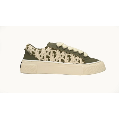 B33 Sneaker Khaki Smooth Calfskin Oblique Raised Embroidery 3SN272 ZIR1 6536 02