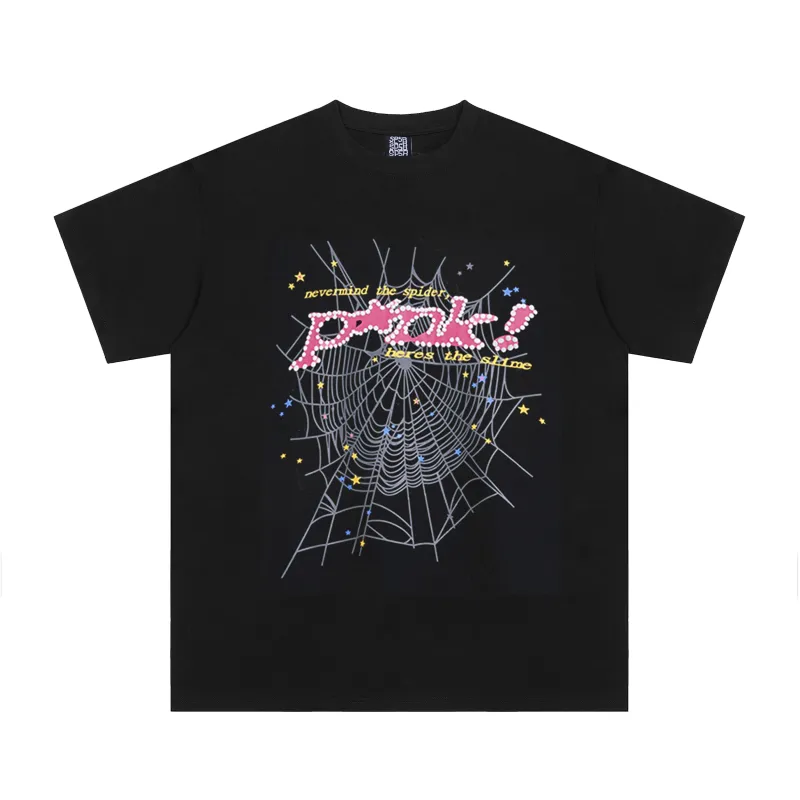 Sp5der Worldwide T-Shirt Black and Pink