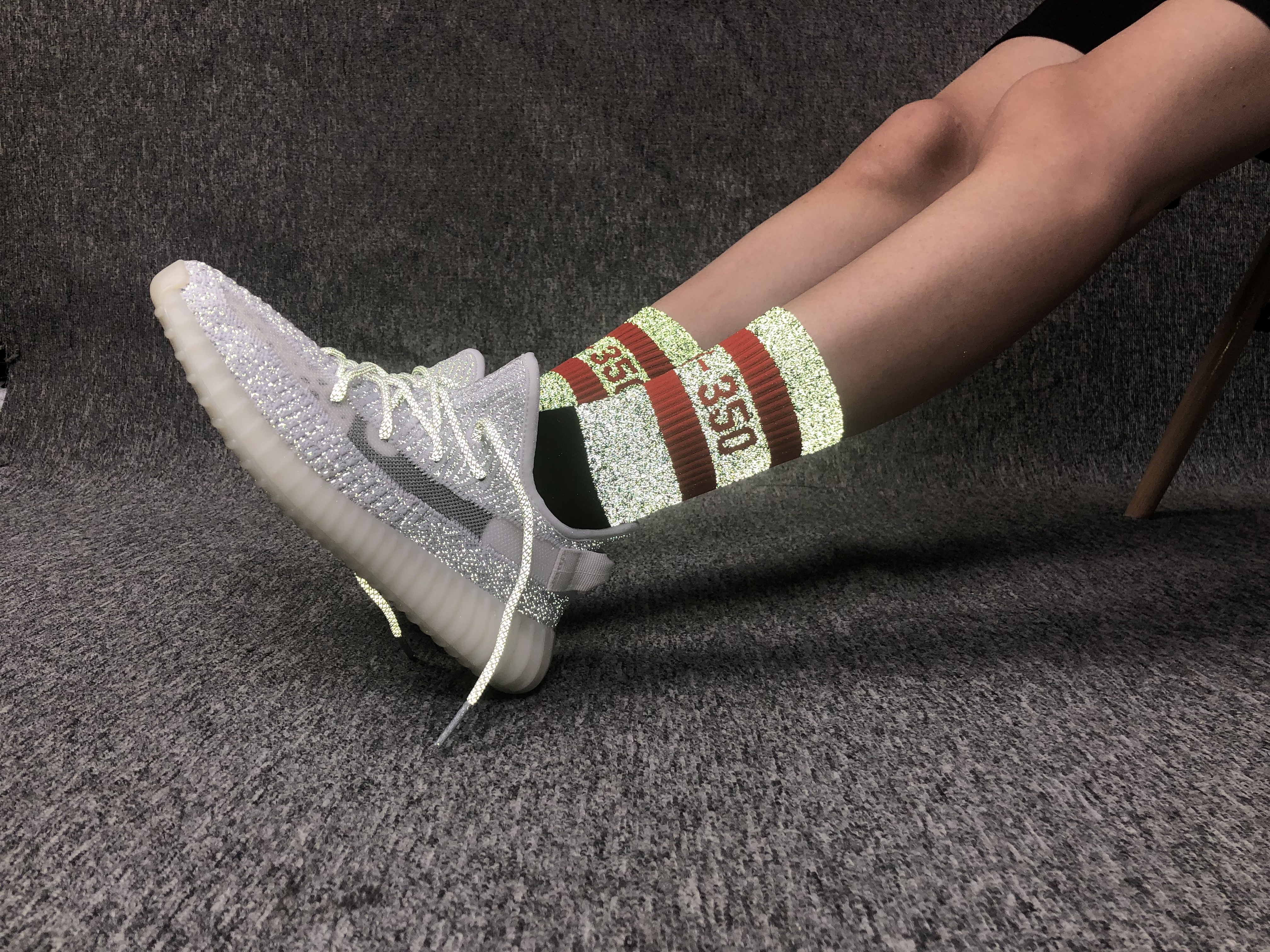Yeezy Sply-350 Grey Reflective Sock