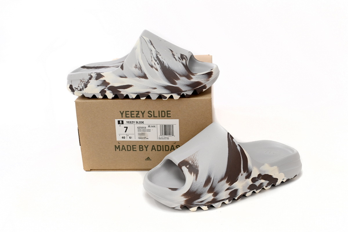 adidas Yeezy Slide Enflame Oil Painting White Grey GZ5553 