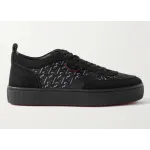 Christian Louboutin Happyrui Suede and Leather-Trimmed Rubber Sneakers