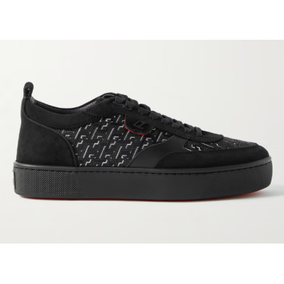 Christian Louboutin Happyrui Suede and Leather-Trimmed Rubber Sneakers 01