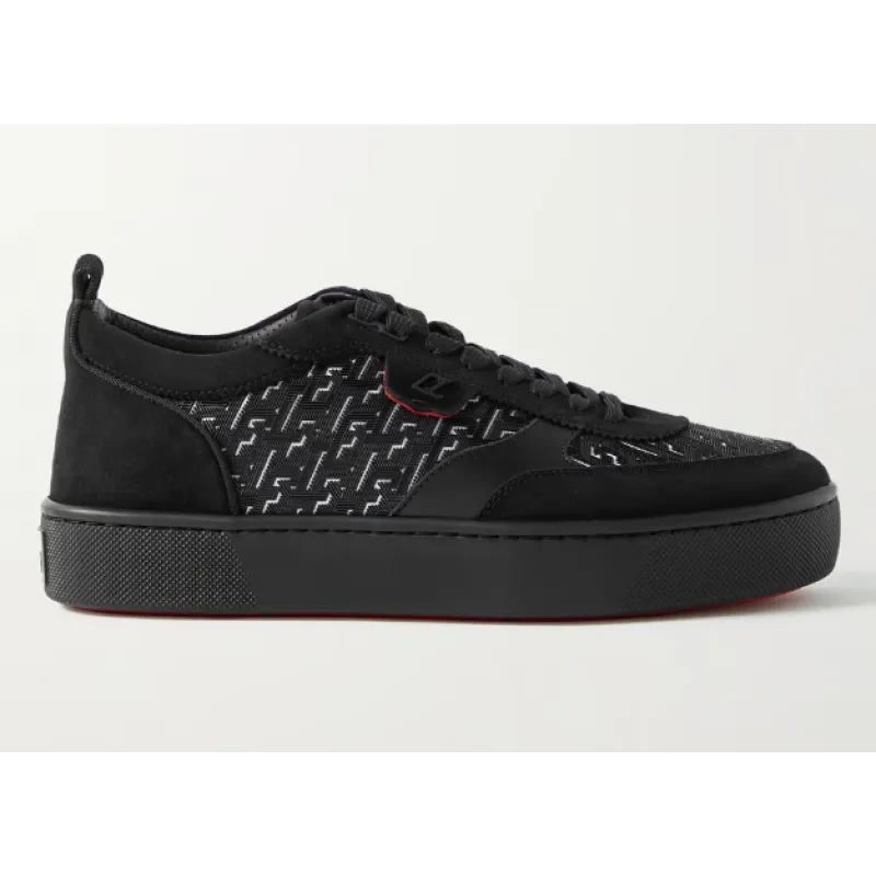 Christian Louboutin Happyrui Suede and Leather-Trimmed Rubber Sneakers