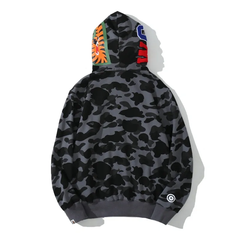 BAPE Color Camo Shark Zip Hoodie Black