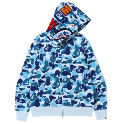 BAPE ABC Camo Shark Zip Hoodie Blue 02