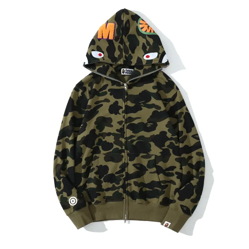 BAPE Cloro Camo Shark Full Zip Hoodie Green