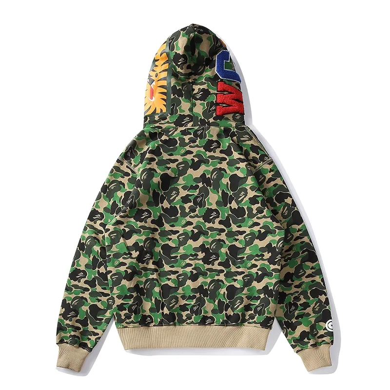 BAPE ABC Camo Shark Zip Hoodie Dark Green