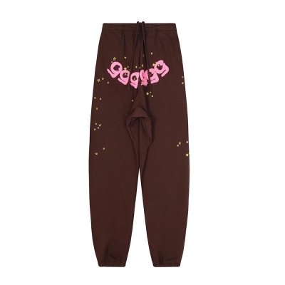 Sp5der Angel Number Sweatpants Brown SS22 01
