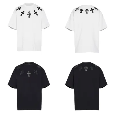 Chrome Heart Men's T-Shirt Black and White  01