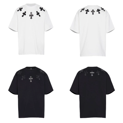 Chrome Heart Men's T-Shirt Black and White  01