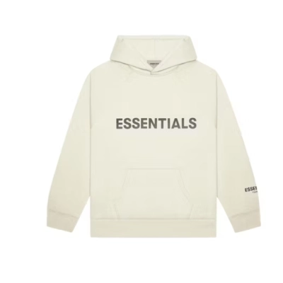 Fear of God Essentials Pullover Hoodie Applique Logo Buttercream 01