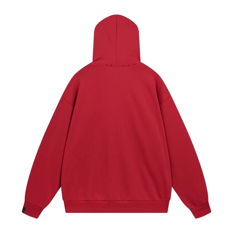 Ba*len*cia*ga red printed cotton jersey hoodie bl238071