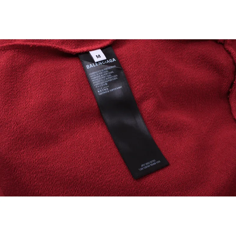 Ba*len*cia*ga red printed cotton jersey hoodie bl238071