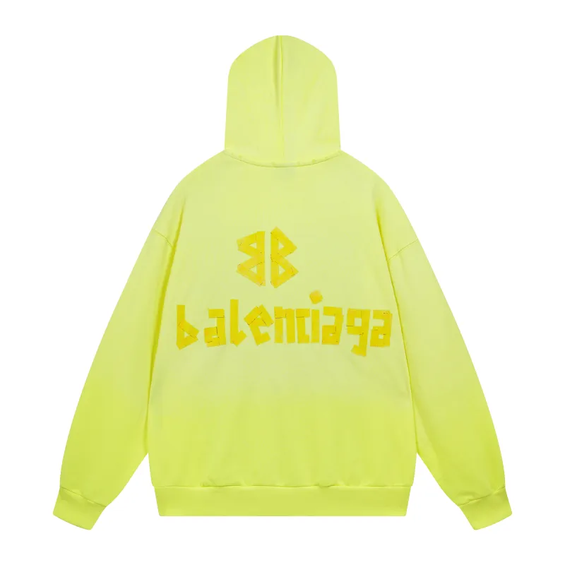 Ba*len*cia*ga ripped pocket hoodie fluo yellow bl238016