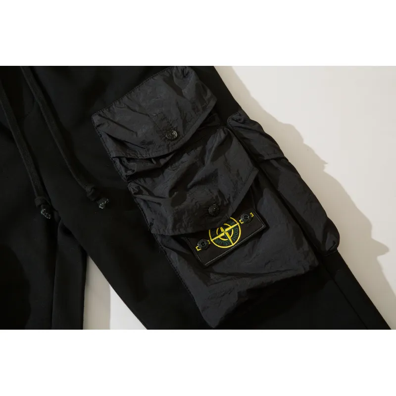 Stone Island Reactive Ice Camo Ripstop Cargo Pant Black 217#