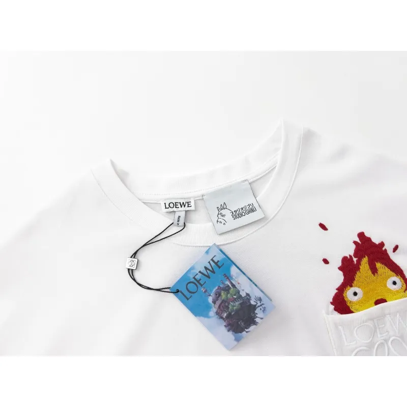 LOEWE x Howl’s Moving Castle Calcifer Cotton-Blend T-shirt White