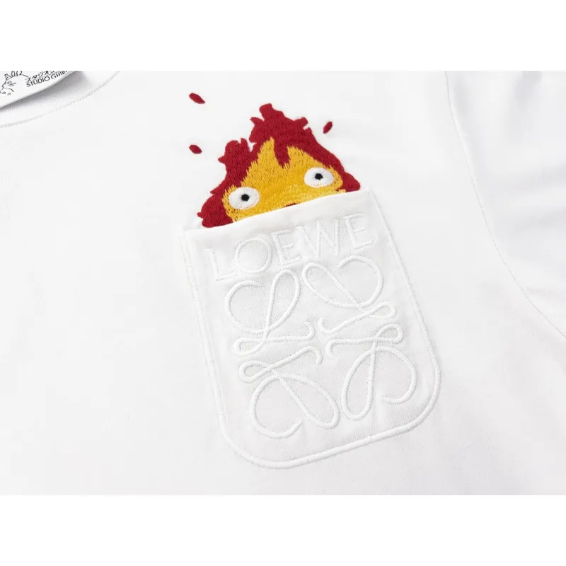 LOEWE x Howl’s Moving Castle Calcifer Cotton-Blend T-shirt White