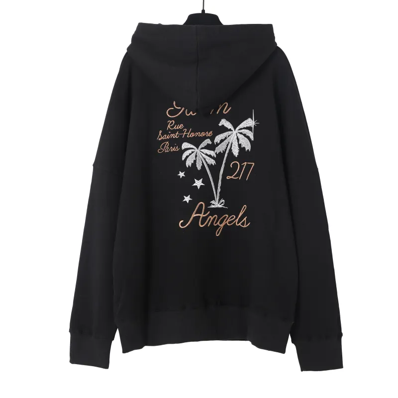 Palm Angles Hoodie in Black WD159#