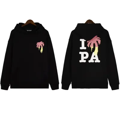 Palm Angels I Love PA-Print Cotton Hoodie Black BRA5213 01