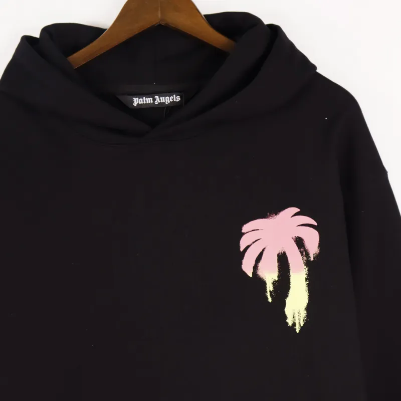 Palm Angels I Love PA-Print Cotton Hoodie Black BRA5213