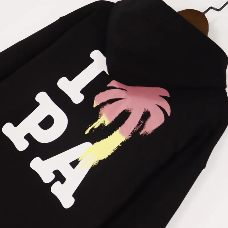 Palm Angels I Love PA-Print Cotton Hoodie Black BRA5213
