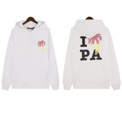 Palm Angels I Love PA-Print Cotton Hoodie White BRA5213 01