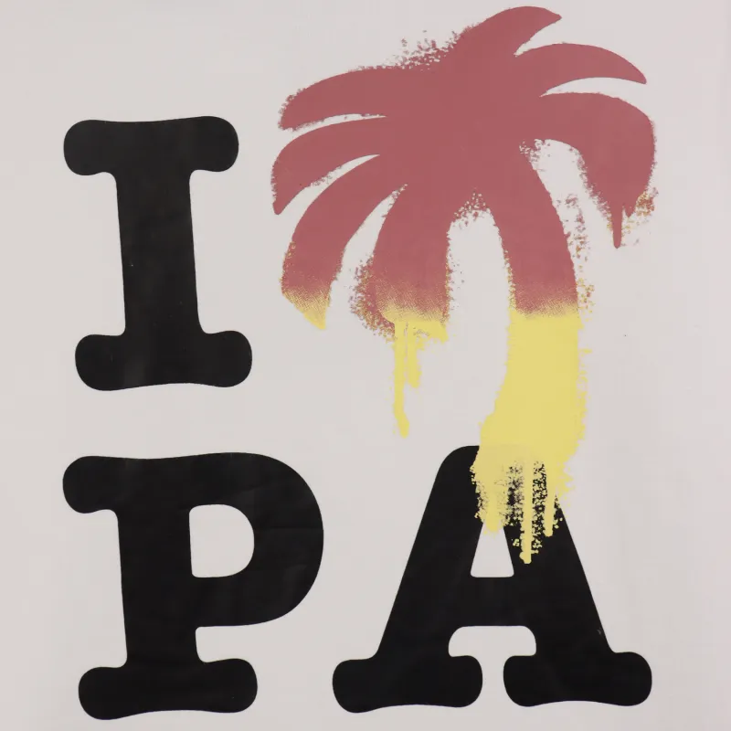 Palm Angels I Love PA-Print Cotton Hoodie White BRA5213
